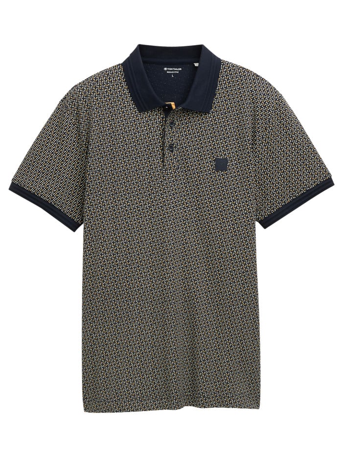 Polo en coton bleu marine à...