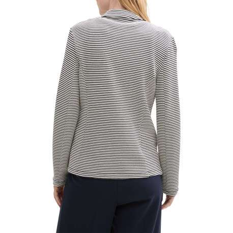 Blazer léger bleu marine à rayures avec une coupe ajustée et des poches - Image 2
