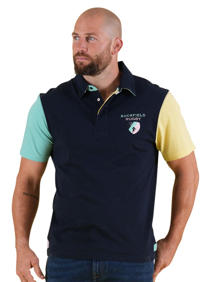 Polo en coton marine uni...