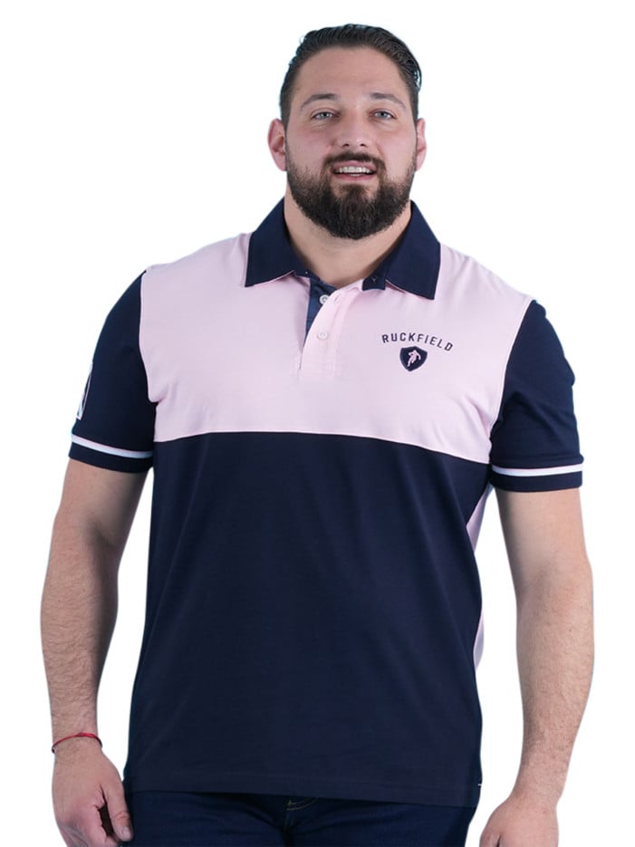 Polo en coton marine uni...