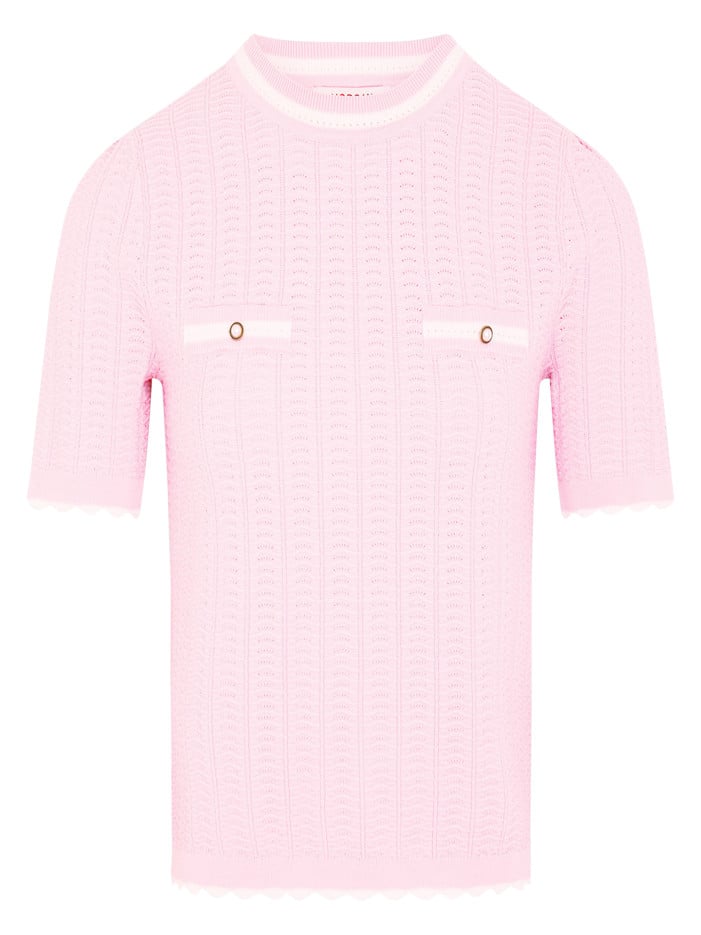 Pull manches courtes rose...