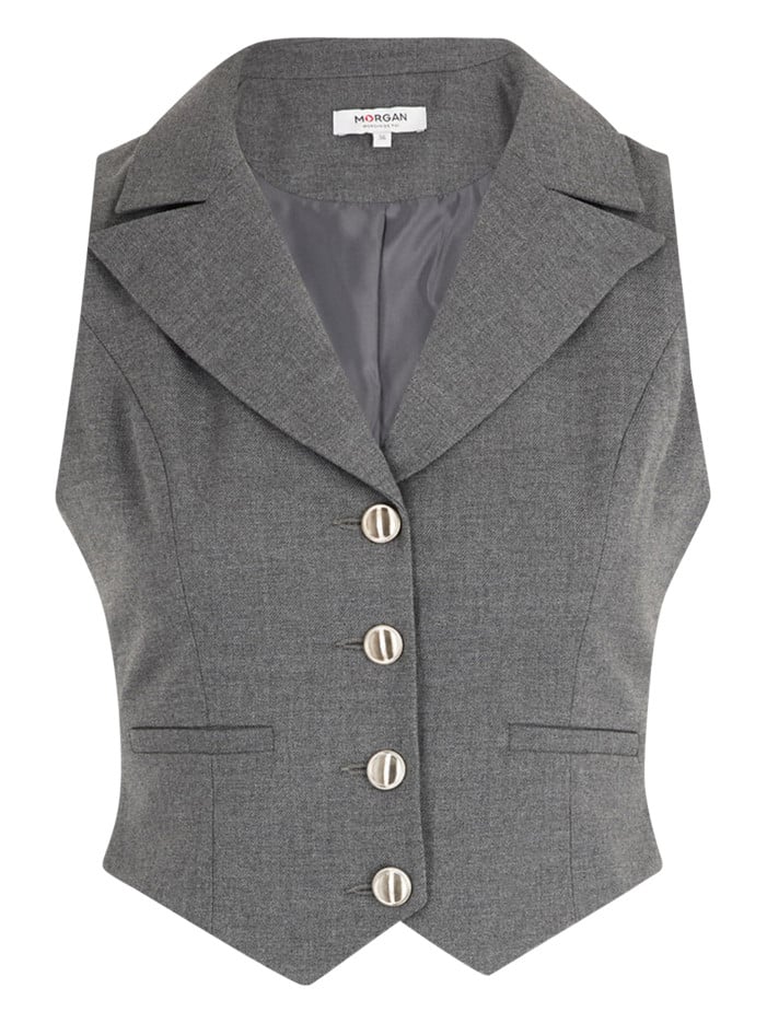 Gilet sans manches gris uni...