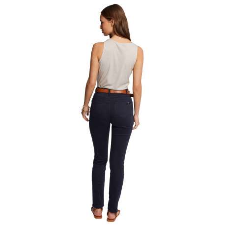 Pantalon 5 Poches marine uni à coupe slim avec rivets argentés - Image 4