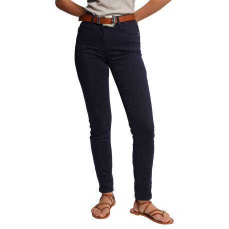 Pantalon 5 Poches marine uni à coupe slim avec rivets argentés - Image 5