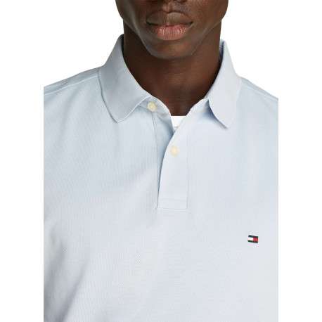 Polo en coton ciel uni à coupe droite, col polo et logo brodé sur la poitrine - Image 3