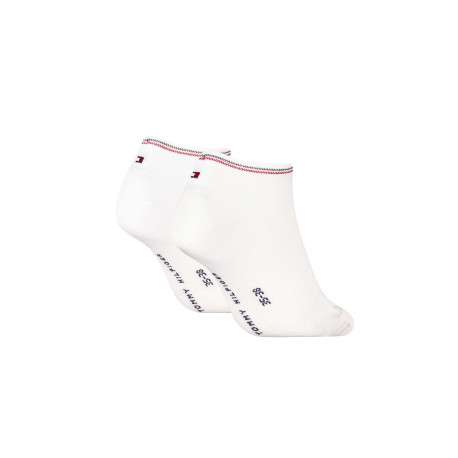 Lot de 2 paires de chaussettes basses en coton mélangé blanches unies et liserés - Image 2