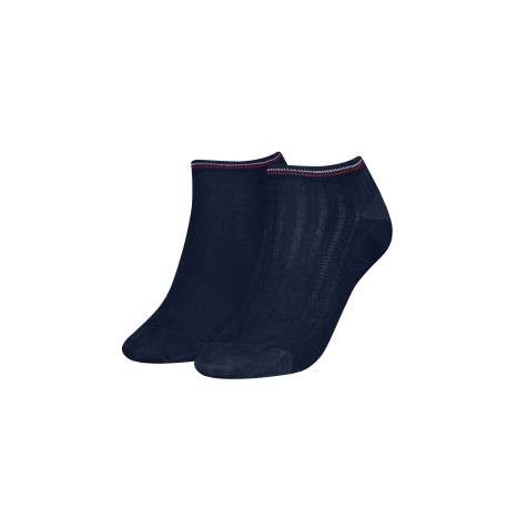 Lot de 2 paires de chaussettes basses en coton mélangé marine unies