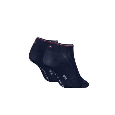 Lot de 2 paires de chaussettes basses en coton mélangé marine unies - Image 2