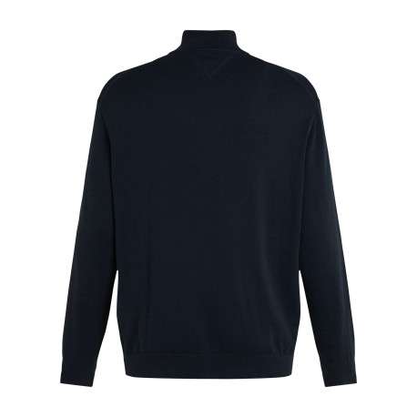 Gilet Grande Taille en better coton initiative marine uni droit à col camionneur - Image 2