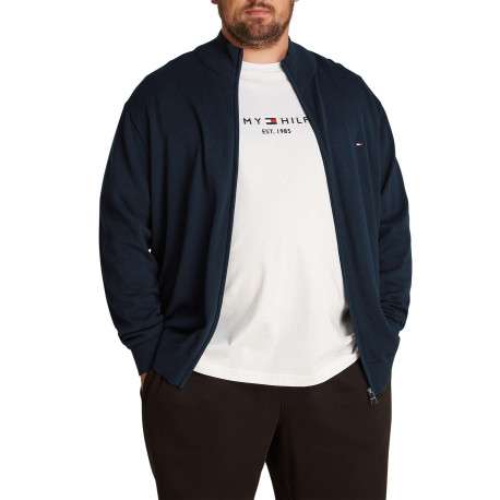 Gilet Grande Taille en better coton initiative marine uni droit à col camionneur - Image 4