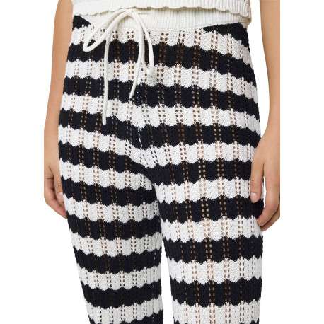 Pantalon jogging Laika Nw Flared Knit Pants Fwd en coton noir et blanc bootcut - Image 6