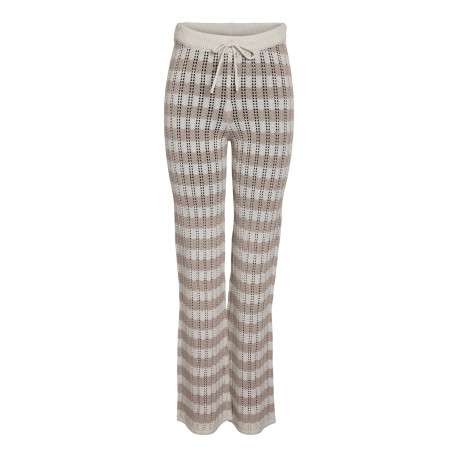 Pantalon jogging Laika Nw Flared Knit Pants Fwd en coton écru et beige bootcut
