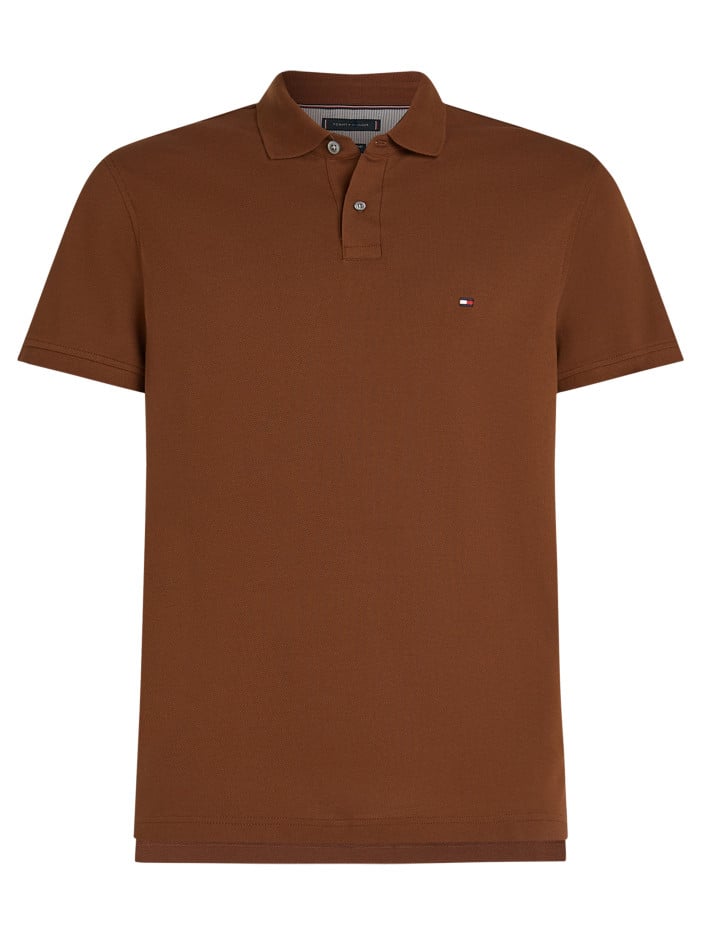 Polo en coton camel uni...