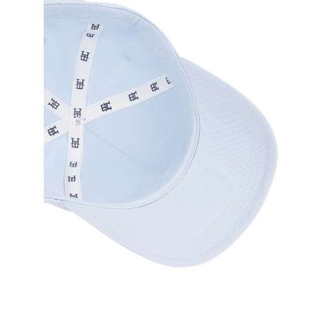 Casquette en coton biologique ciel avec monogrammes orange à l'avant - Image 3