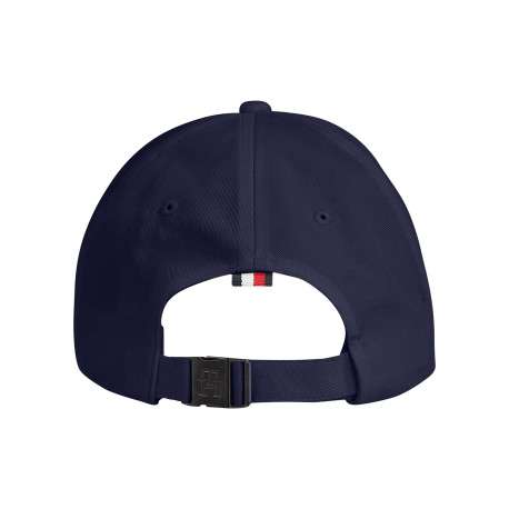 Casquette en coton biologique marine avec monogrammes rouge et fermoir à clip - Image 2