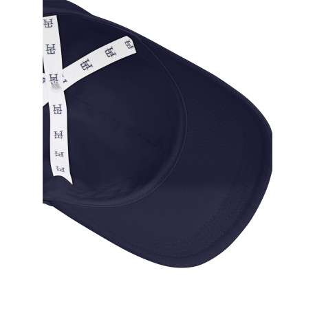 Casquette en coton biologique marine avec monogrammes rouge et fermoir à clip - Image 3