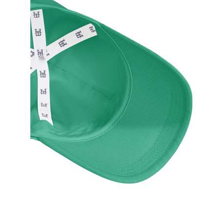 Casquette en coton biologique verte avec monogrammes jaunes et oeillets - Image 3