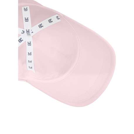 Casquette en coton biologique rose avec monogrammes ciel et fermoir à clip noir - Image 3