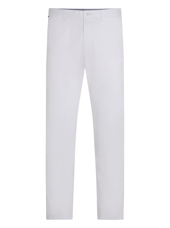 Chino en coton blanc uni à...