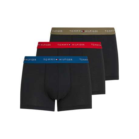 Lot de 3 Boxers classiques en coton régénératif noirs unis à taille élastiquée