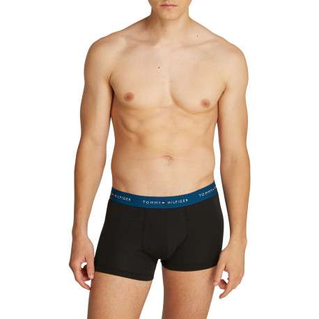 Lot de 3 Boxers classiques en coton régénératif noirs unis à taille élastiquée - Image 3