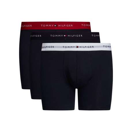 Lot de 3 Boxers longs en coton régénératif nuit unis à taille élastiquée