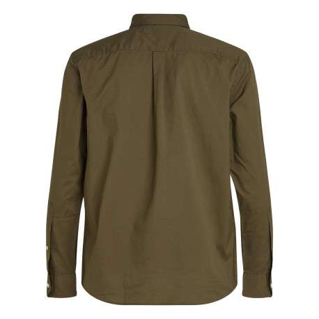 Chemise en coton ciel unie à coupe droite, col américain et boutons blancs - Image 2