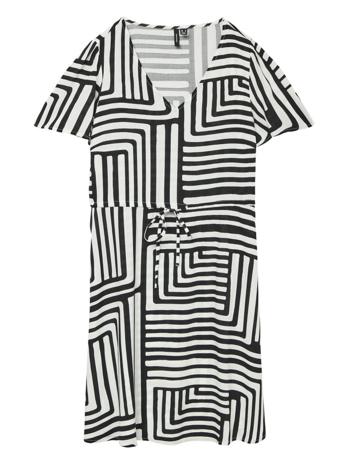 Robe courte noire à imprimé...