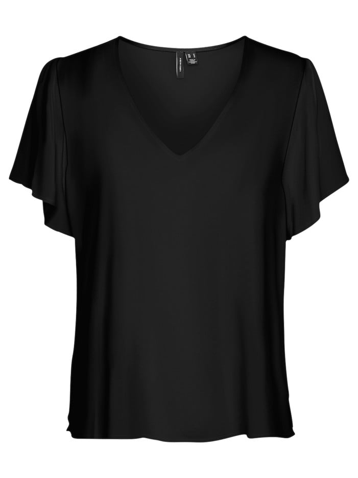 Top noir uni avec un col v...