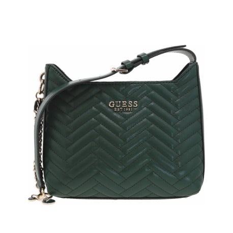 Petit sac à main porté épaule vert sapin matelassé avec une anse réglable