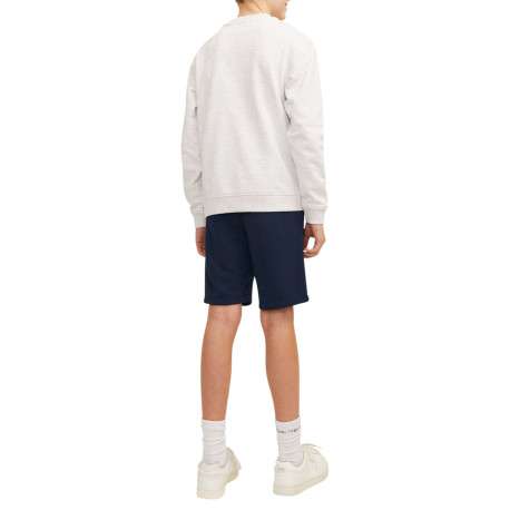 Short jogging en coton mélangé marine avec logo imprimé en rouge et blanc - Image 3