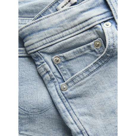 Short 5 poches en coton biologique bleu ciel délavé avec une coupe droite - Image 4