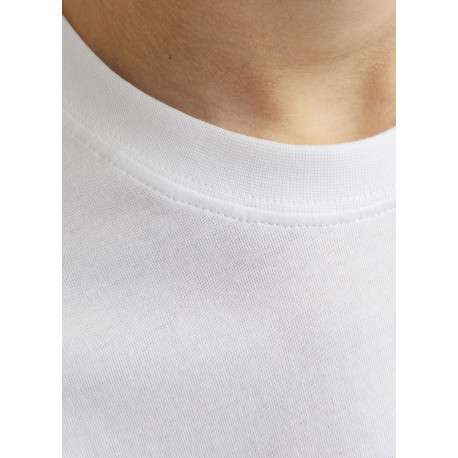 T-shirt en coton blanc imprimé rouge avec une coupe ample et un col rond - Image 7