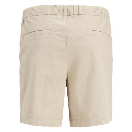 Short chino en coton beige uni à coupe ample avec 4 poches et cordon - Image 2