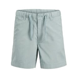 Short chino en coton bleu ciel uni à coupe ample avec 4 poches et cordon