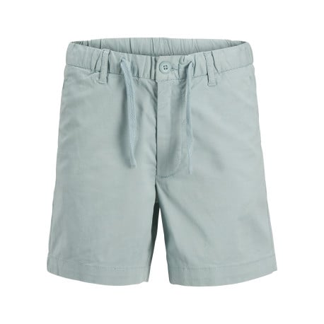 Short chino en coton bleu ciel uni à coupe ample avec 4 poches et cordon