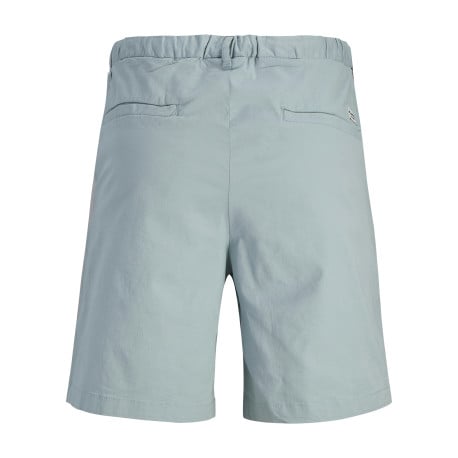 Short chino en coton bleu ciel uni à coupe ample avec 4 poches et cordon - Image 2