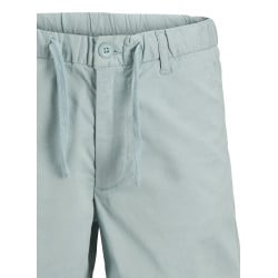 Short chino en coton bleu ciel uni à coupe ample avec 4 poches et cordon