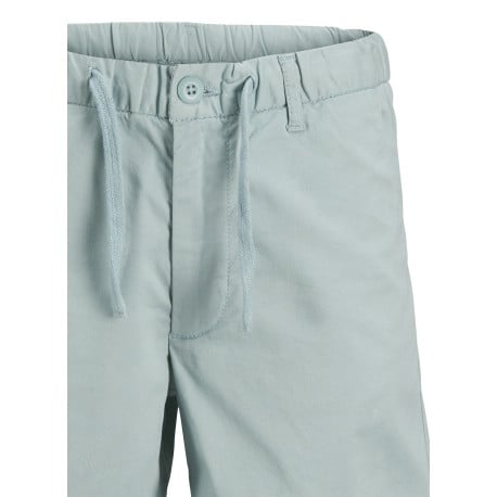 Short chino en coton bleu ciel uni à coupe ample avec 4 poches et cordon - Image 3