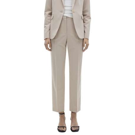 Chino beige uni avec pli marqué et des poches à l'italienne à l'avant - Image 4