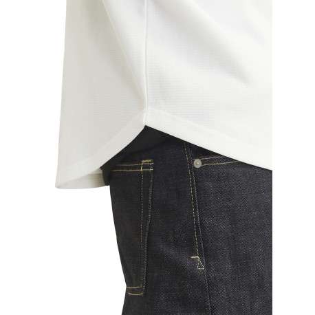 T-shirt blanc uni avec une coupe droite à col v et des manches courtes - Image 7