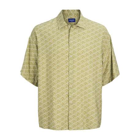 Chemise tilleul imprimé avec une coupe droite à col français