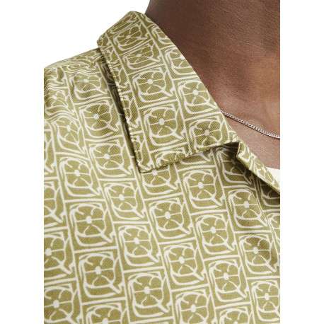 Chemise tilleul imprimé avec une coupe droite à col français - Image 6