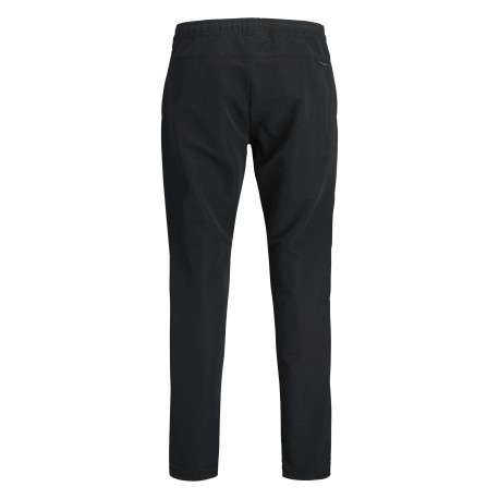 Jogging cargo noir uni avec une coupe droite et une taille élastiquée - Image 2