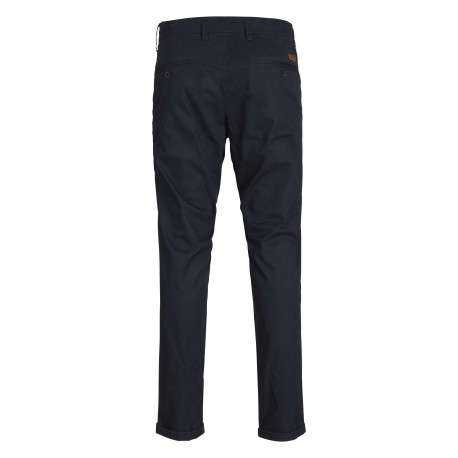 Chino en coton nuit uni avec une coupe droite et des passants pour ceinture - Image 2
