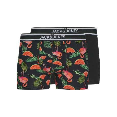 Lot de 2 Boxers classique noir uni avec une coupe fermée à taille élastiquée