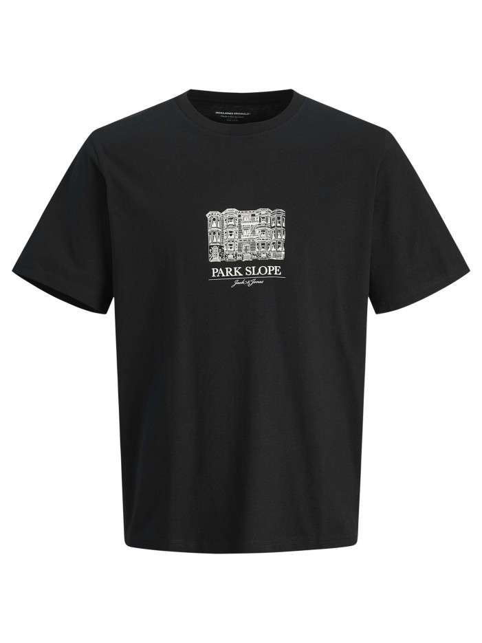 T-shirt en coton noir uni...