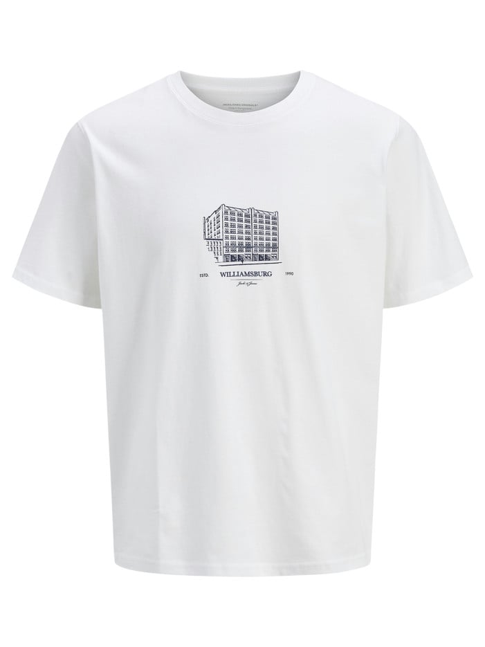 T-shirt en coton blanc uni...