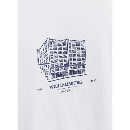 T-shirt en coton blanc uni avec un col rond et une coupe droite - Image 6