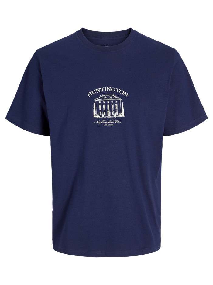 T-shirt en coton bleu uni...